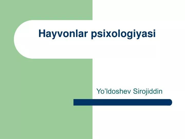 hayvonlar psixologiyasi