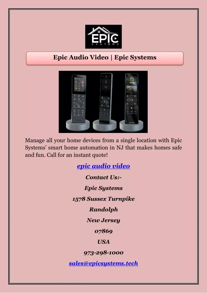 epic audio video epic systems