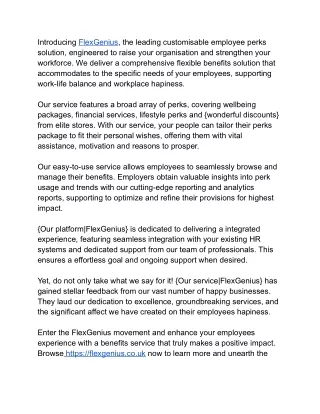 introducing flexgenius the leading customisable