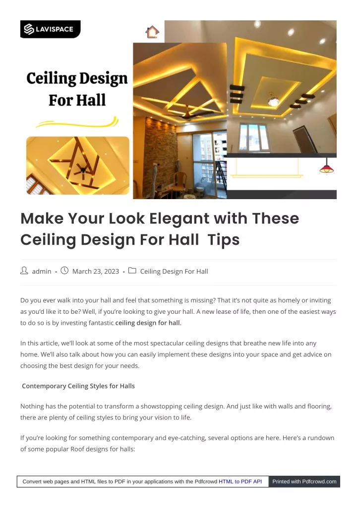 make your look elegant with these ceiling design