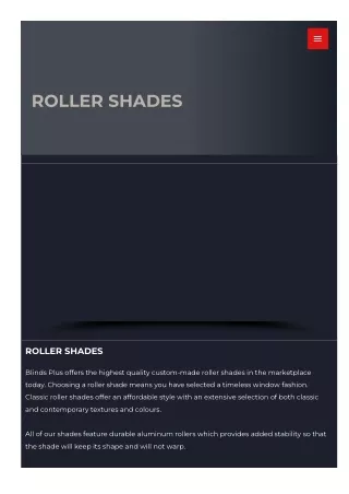 Roller Shades in Edmonton Canada