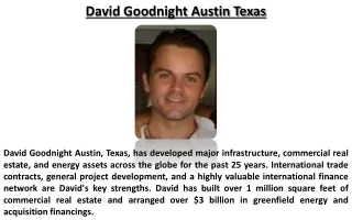 David Goodnight, Texas, Austin ! Functions of Logistics Company