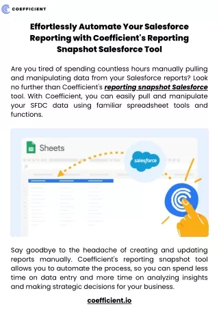 Effortlessly Automate Your Salesforce Reporting with Coefficient's Reporting Snapshot Salesforce