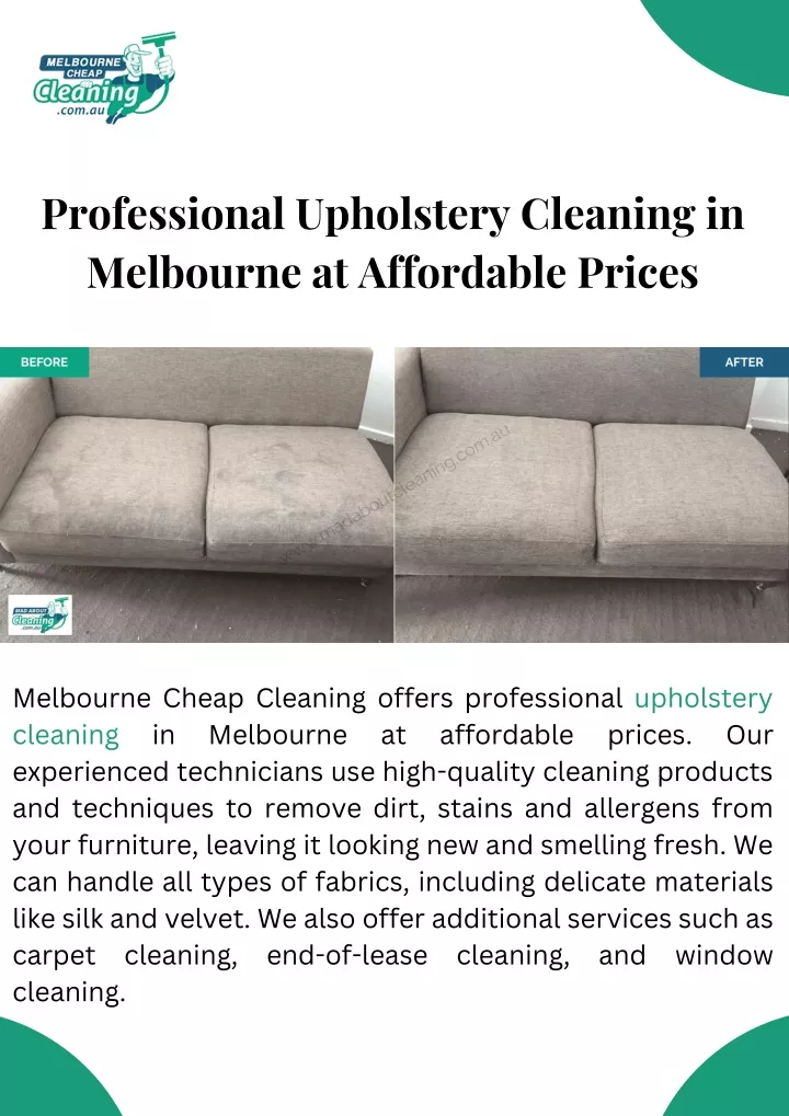 professional upholstery cleaning in melbourne