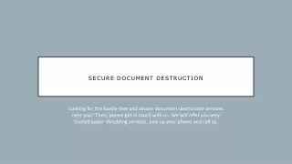 Secure Document Destruction