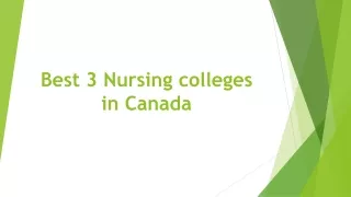 Best 3 Nursing colleges in Canada