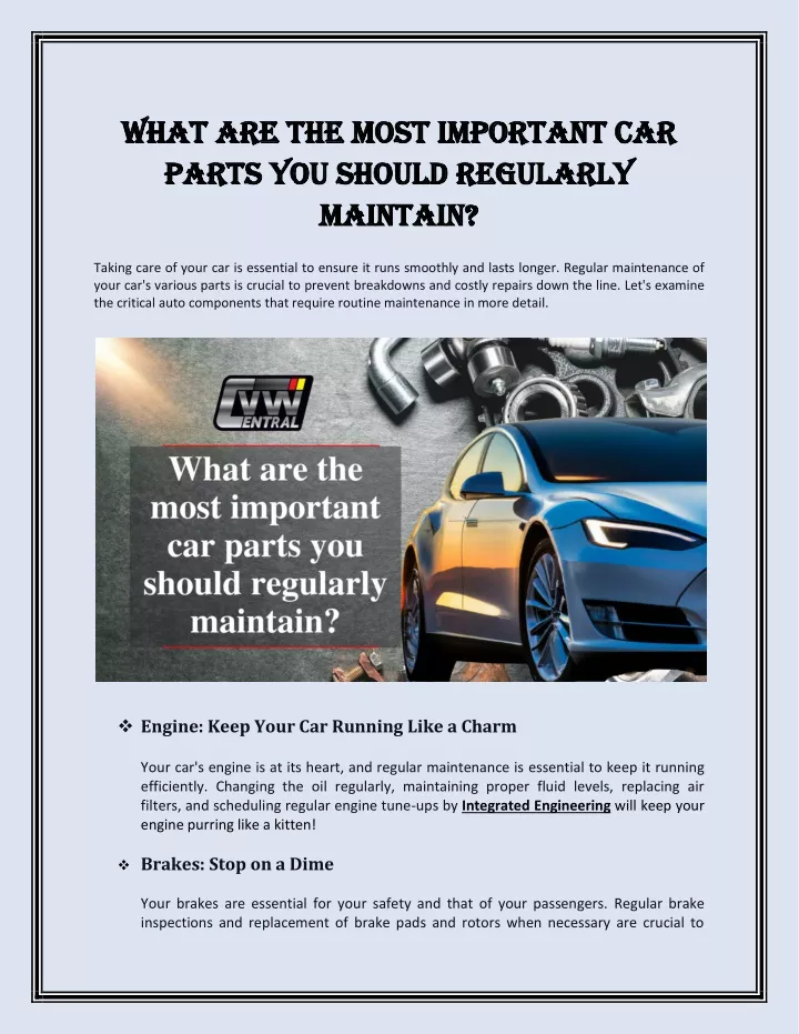 what are the most important car what are the most