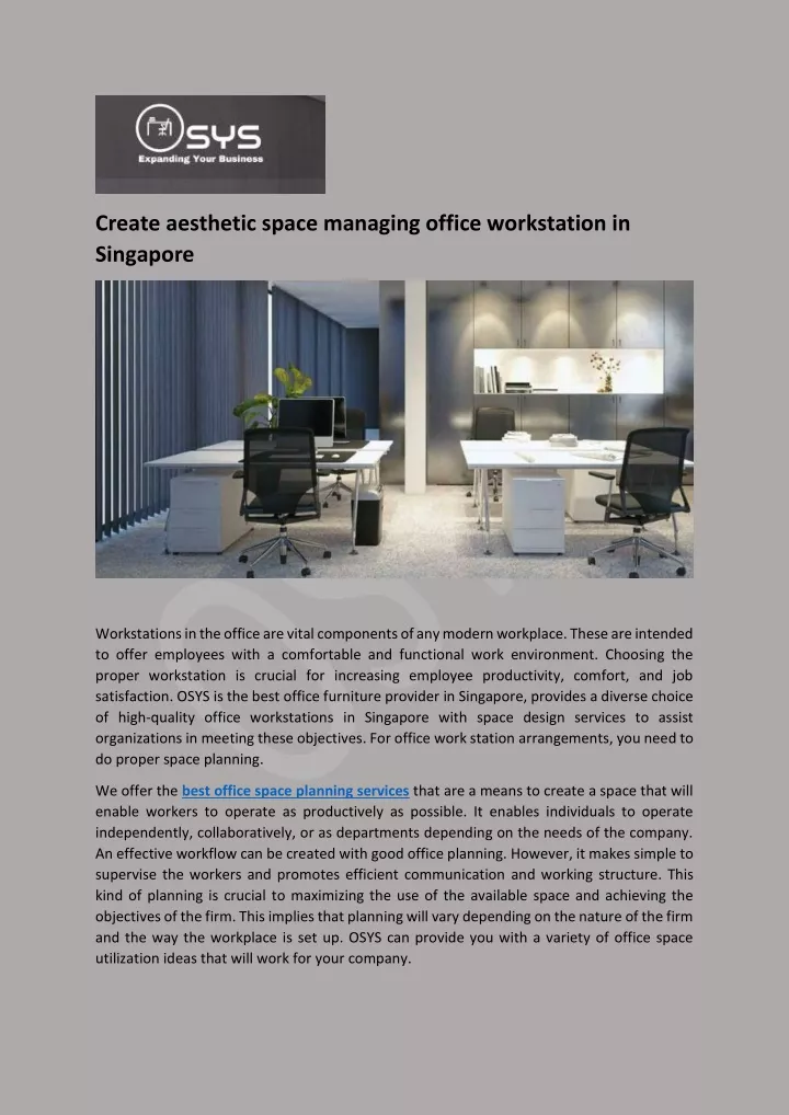 create aesthetic space managing office