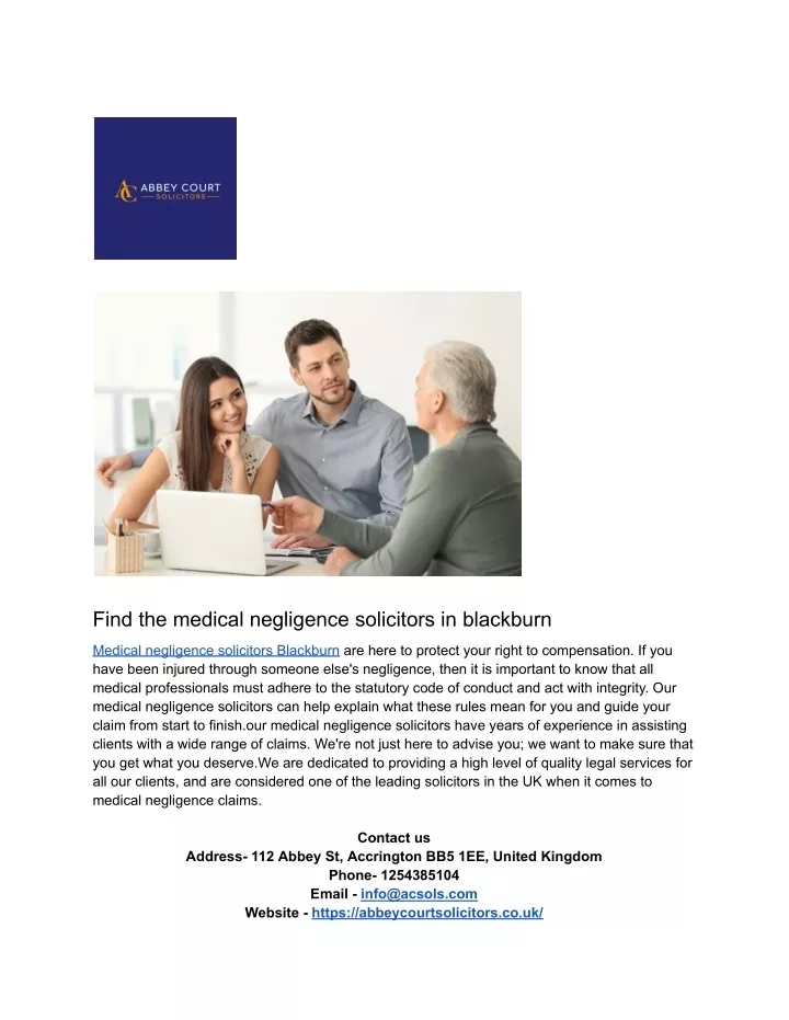 find the medical negligence solicitors