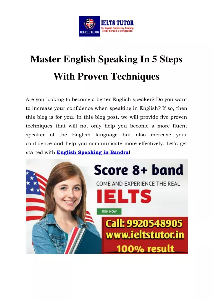 master english speaking in 5 steps