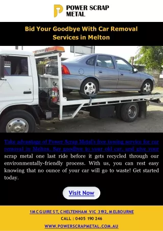 Bid Your Goodbye With Car Removal Services in Melton