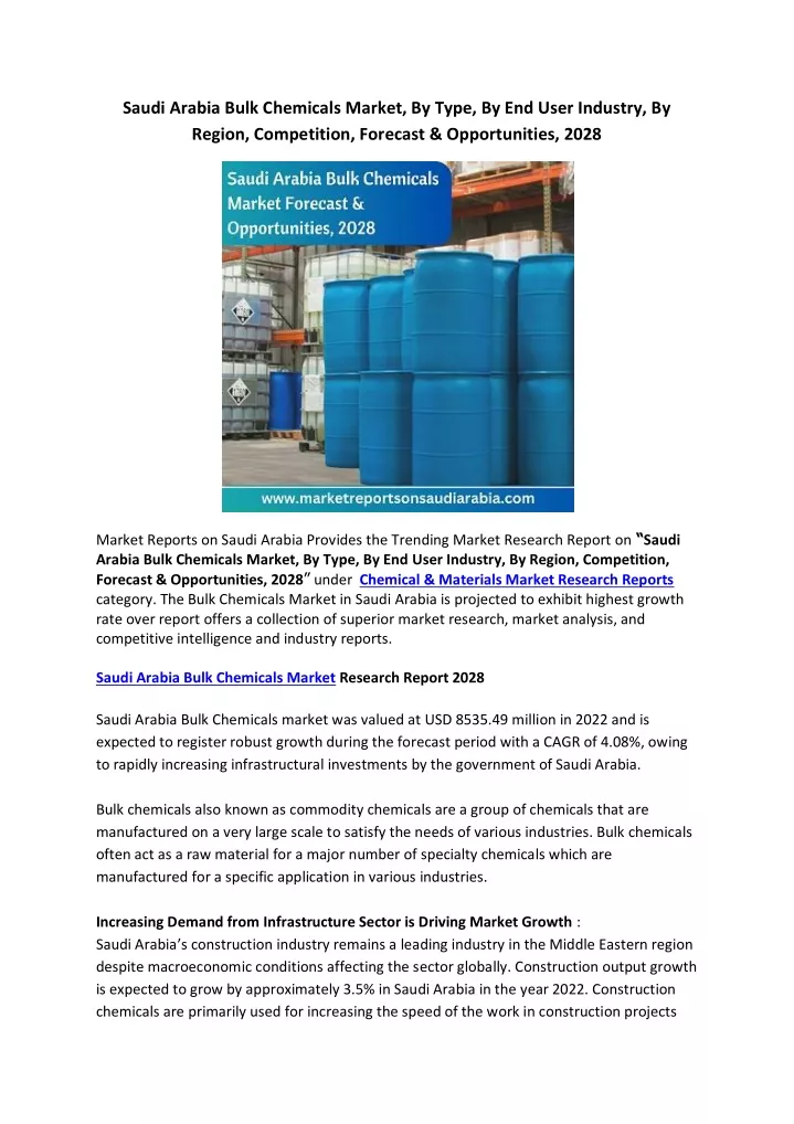 saudi arabia bulk chemicals market by type