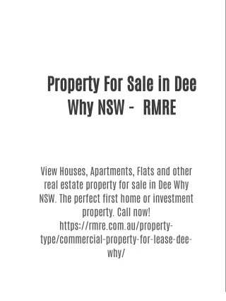 Property For Sale in Dee Why, NSW - Ratcliff Mathews Real Estate Agent
