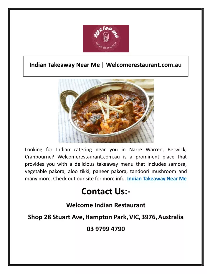 indian takeaway near me welcomerestaurant com au