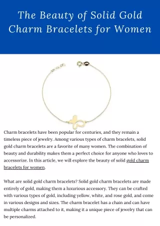 Add Luxury to Your Look with Solid Gold Charm Bracelets for Women