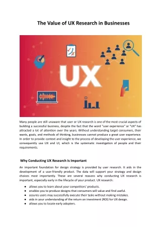 The Value of UX Research in Businesses