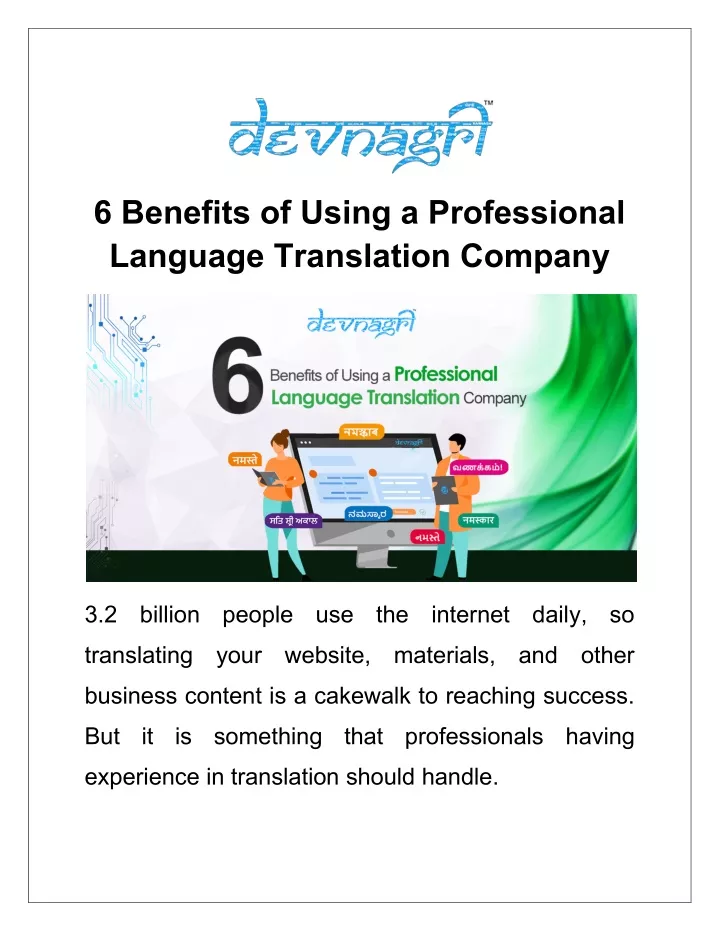 PPT - 6 Benefits of Using a Professional Language Translation Company ...