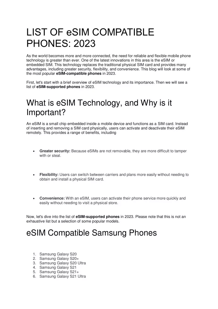 Ppt List Of Esim Compatible Phones Powerpoint Presentation Free Download Id12066827 8780