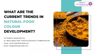 What are the current Trends in natural food colour development1