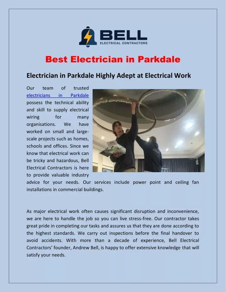 best electrician in parkdale