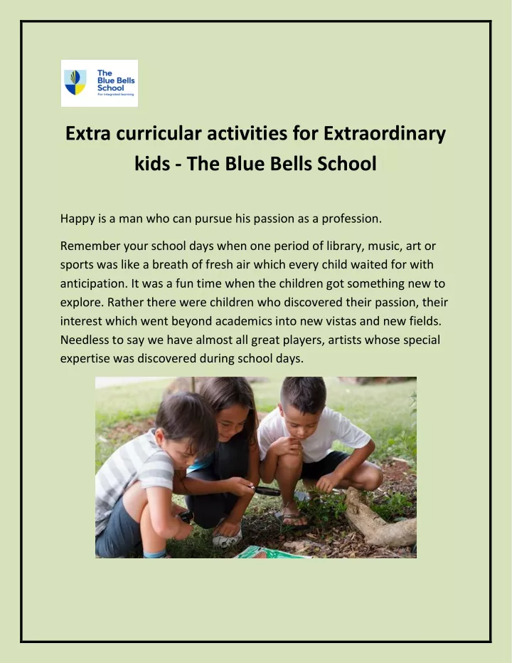 extra curricular activities for extraordinary