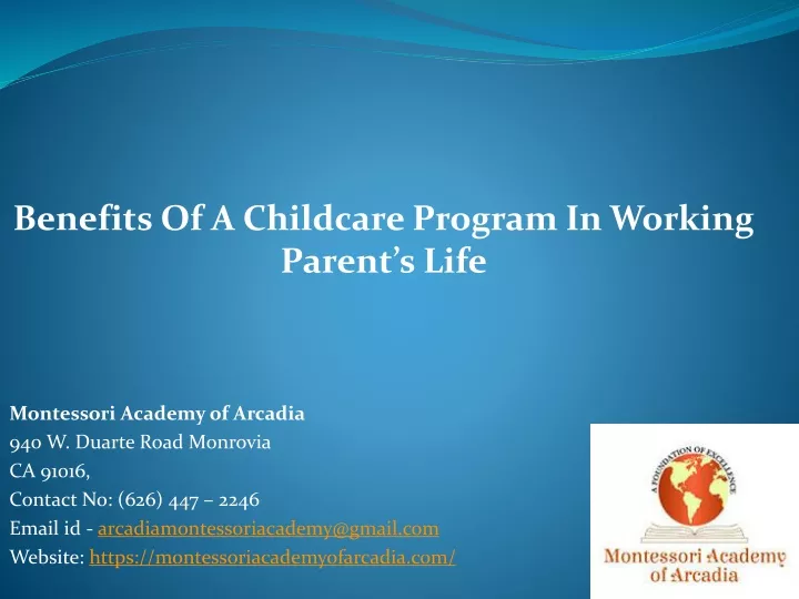 benefits of a childcare program in working parent