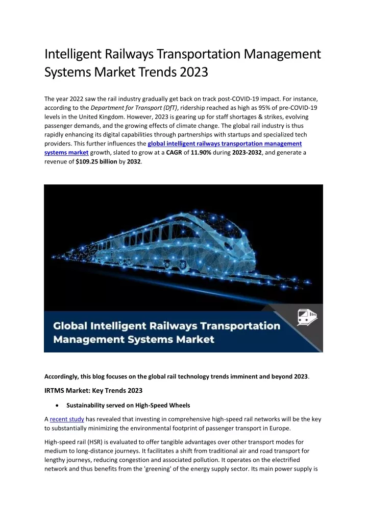 intelligent railways transportation management