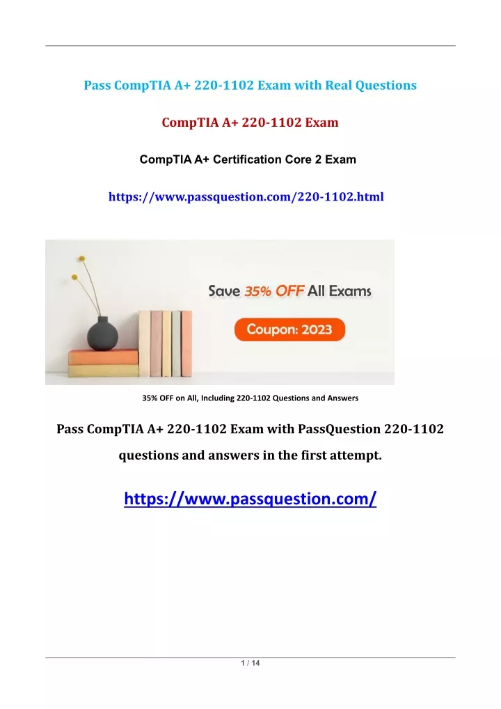 pass comptia a 220 1102 exam with real questions
