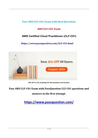 pass aws clf c01 exam with real questions