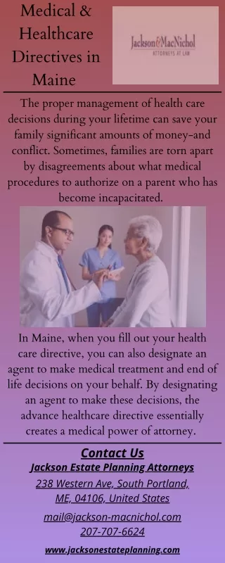 Medical & Healthcare Directives in Maine