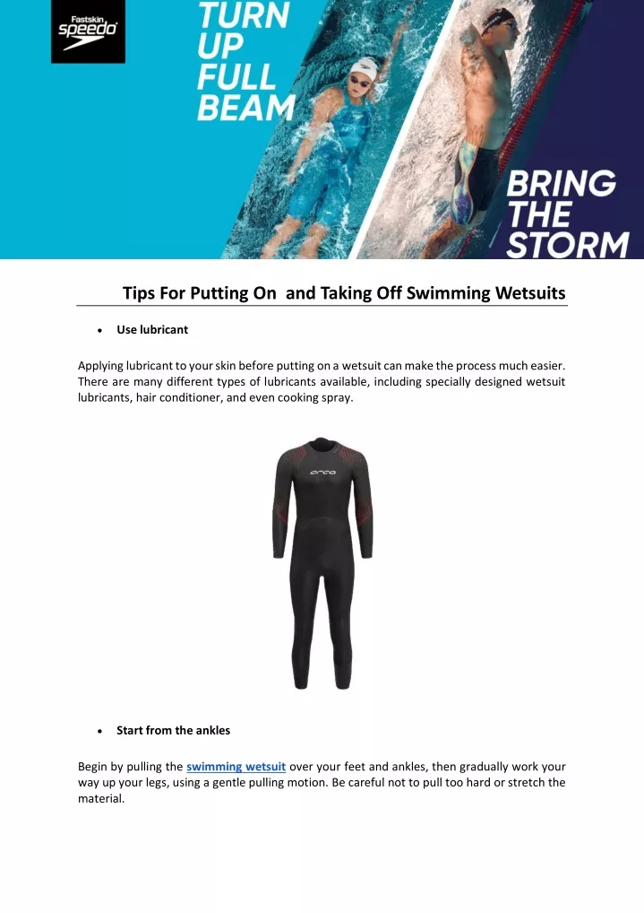 tips for putting on and taking off swimming