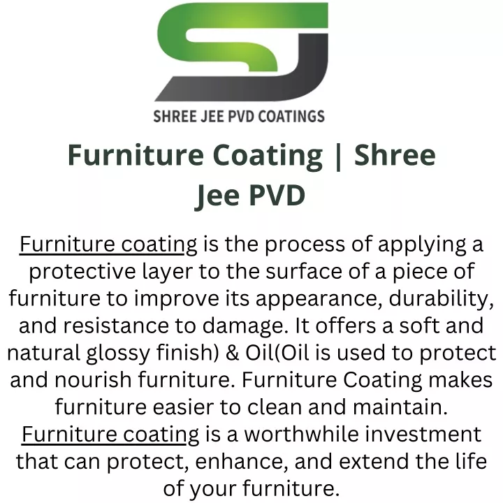 furniture coating shree jee pvd