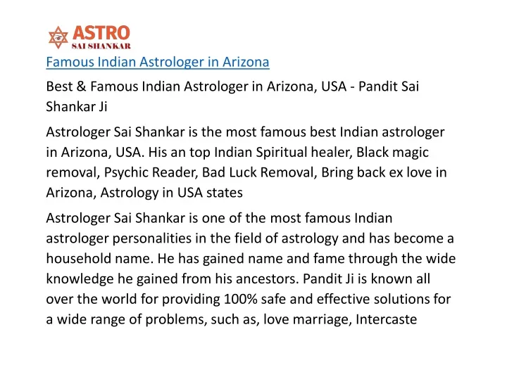 famous indian astrologer in arizona best famous