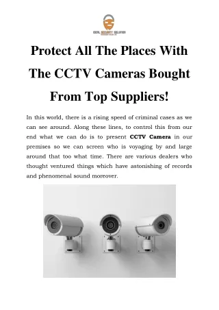 CCTV Camera Supplier in Gurgaon Call-8467096239