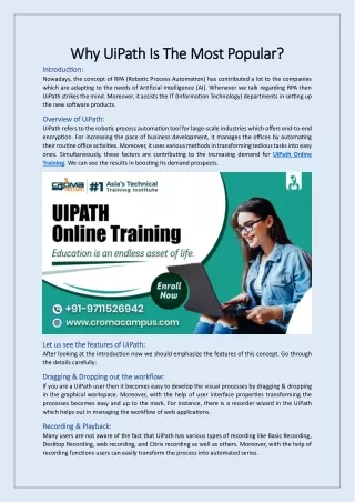 Why UiPath Is The Most Popular