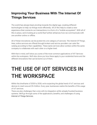 improving your business with the internet