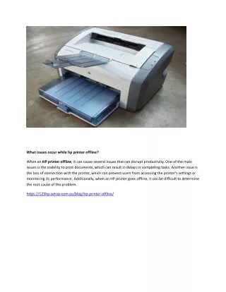 what issues occur while hp printer offline