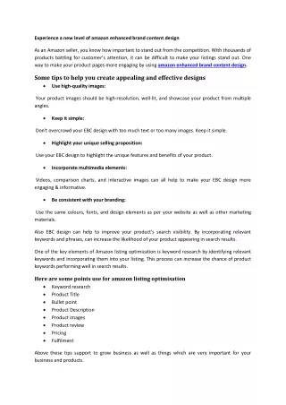experience a new level of amazon enhanced brand