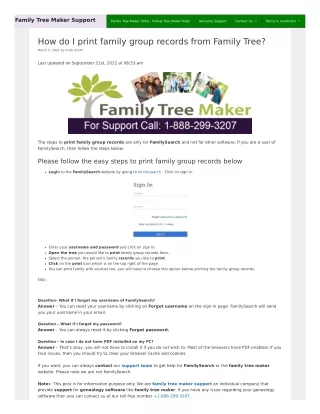family tree maker support