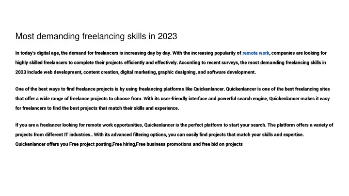 most demanding freelancing skills in 2023