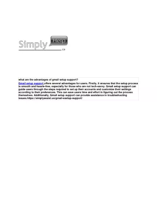 what are the advantages of gmail setup support