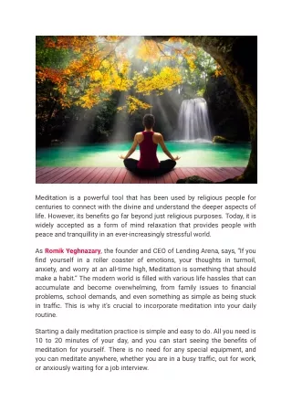 Meditation_ The Ultimate Guide to Inner Peace and Clarity