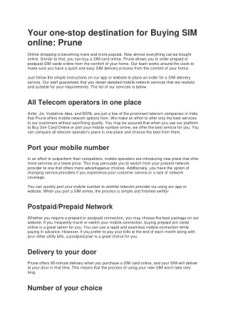your one stop destination for buying sim online