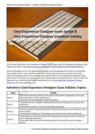 User-Experience-Designer exam dumps & User-Experience-Designer prep4sure training