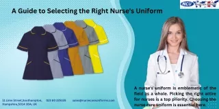 A Guide to Selecting the Right Nurse's Uniform