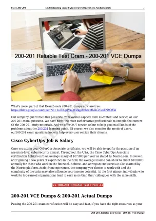 200-201 Reliable Test Cram - 200-201 VCE Dumps