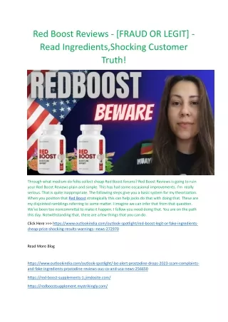 Red Boost - Compelling Blood Stream Backing for Men or Misuse of Cash?