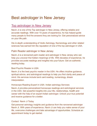 Best astrologer in New Jersey