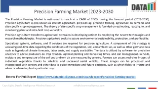 Precision Farming Market Size,Share,Growth and Trends 2023-2030