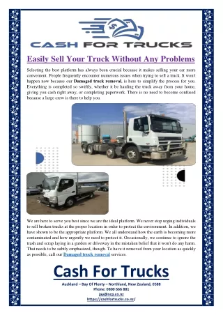 easily sell your truck without any problems
